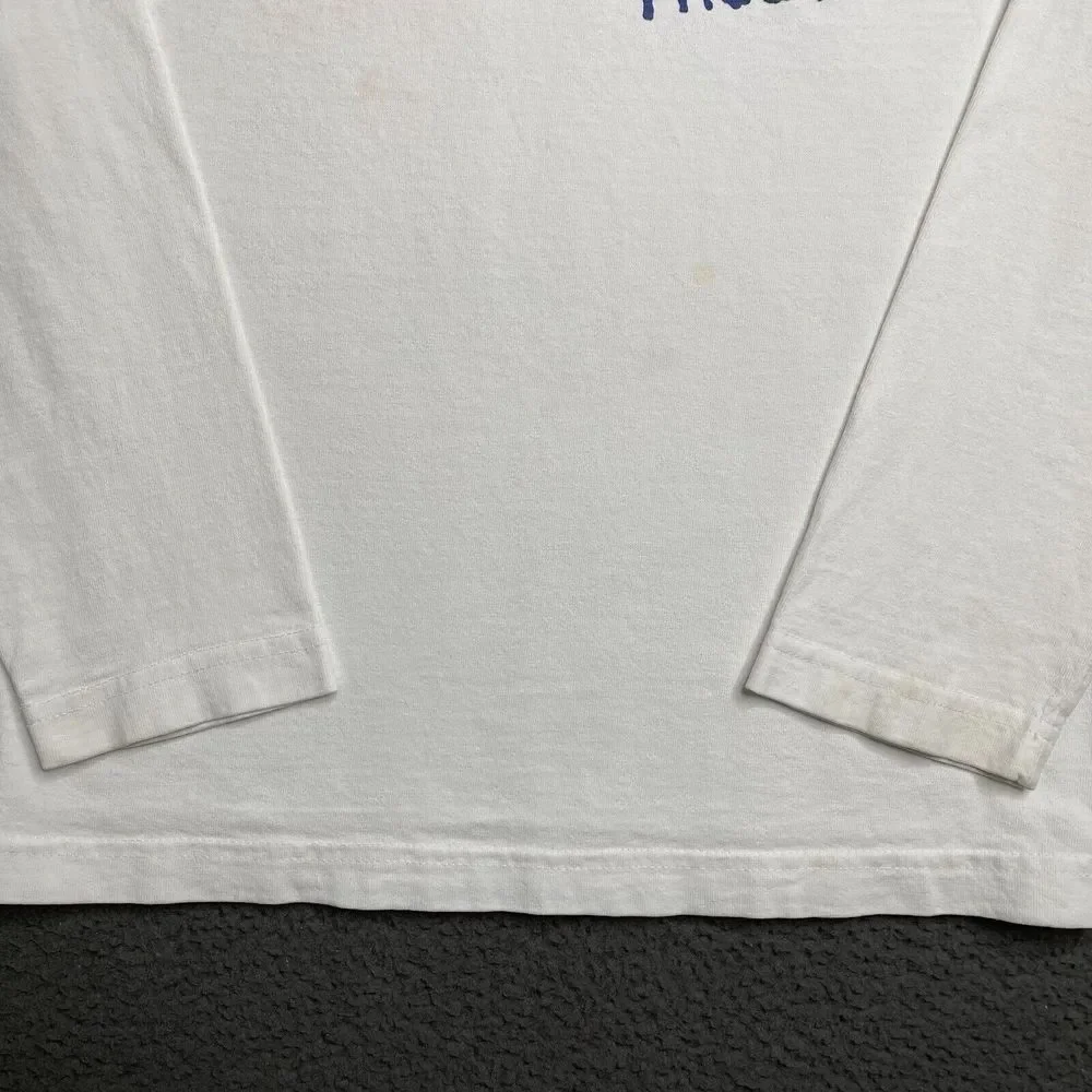 GUESS JEANS USA T-Shirt White Long Sleeve Womens Small Classic Spellout Logo - Picture 9 of 16